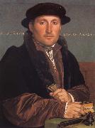 Hans holbein the younger Portrait of a young mercant oil